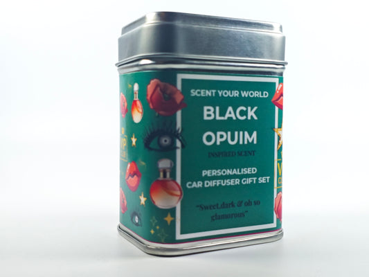 Personalised car diffuser gift set - Black opium - Inspired scent
