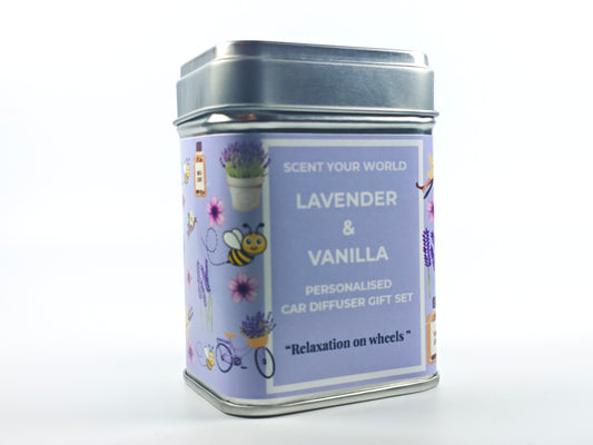 Personalised car diffuser gift set - Lavender & vanilla