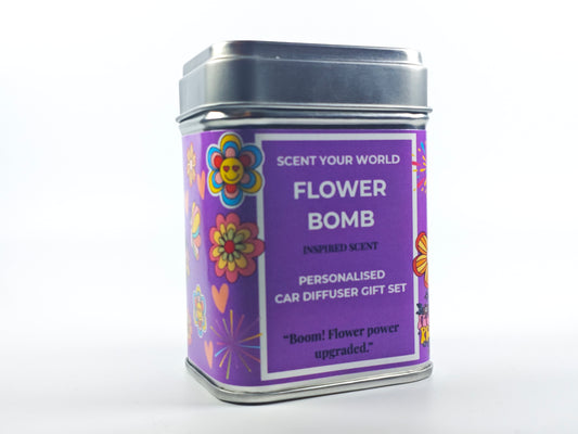Personalised car diffuser gift set - Flower bomb - Inspired scent