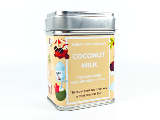 Personalised car diffuser gift set - Coconut milk