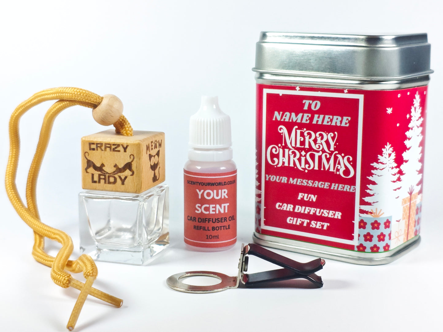Christmas car diffuser gift set - Crazy cat lady