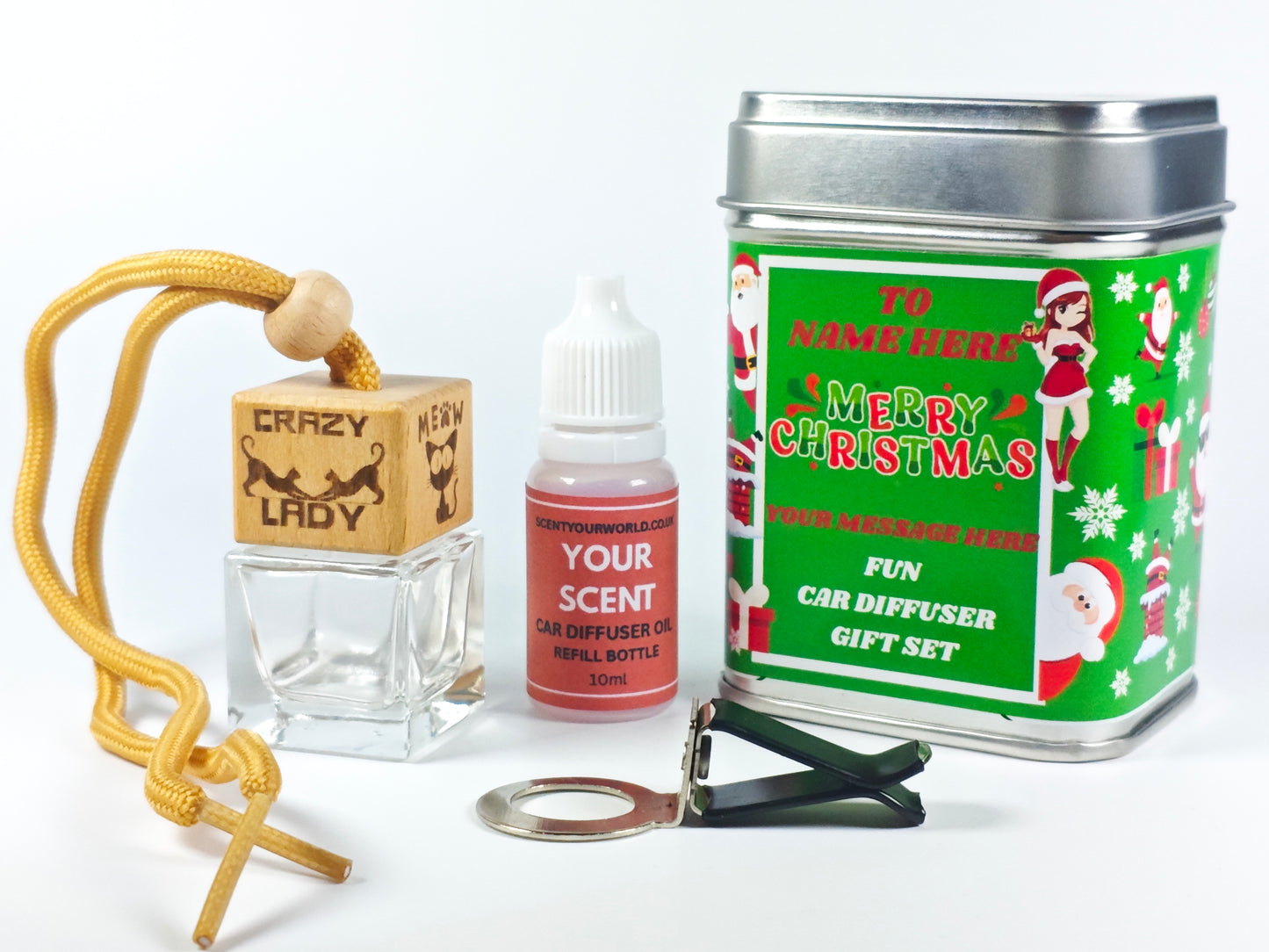 Christmas car diffuser gift set - Crazy cat lady