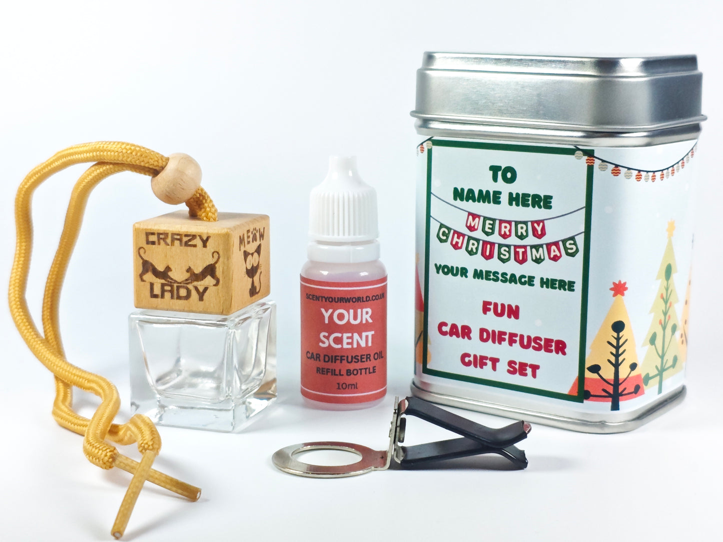 Christmas car diffuser gift set - Crazy cat lady