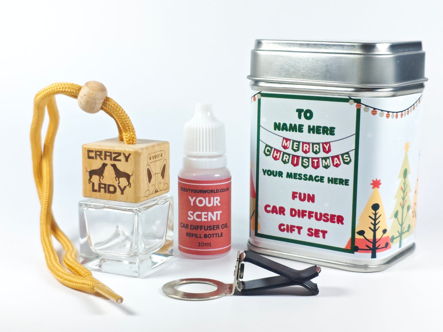 Christmas car diffuser gift set - Crazy dog lady