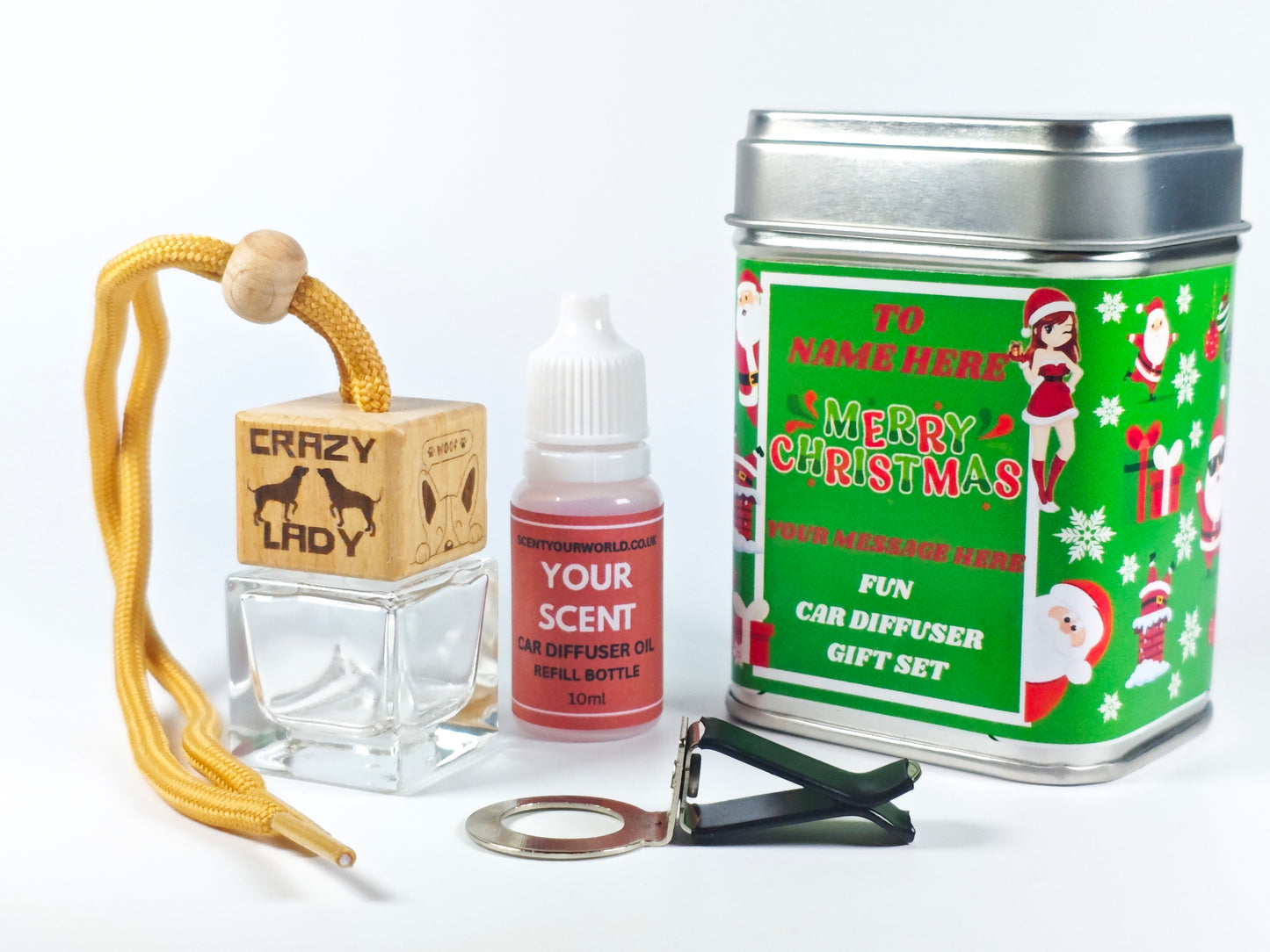 Christmas car diffuser gift set - Crazy dog lady