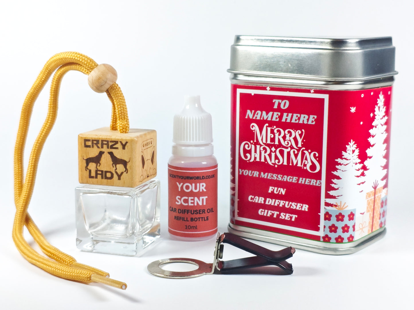 Christmas car diffuser gift set - Crazy dog lady