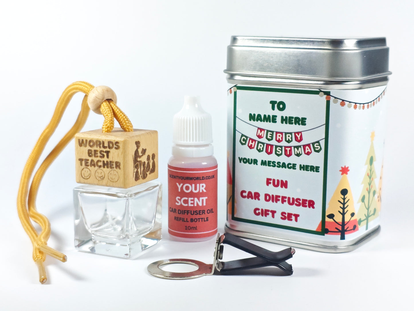 Christmas car diffuser gift set - World's best teacher