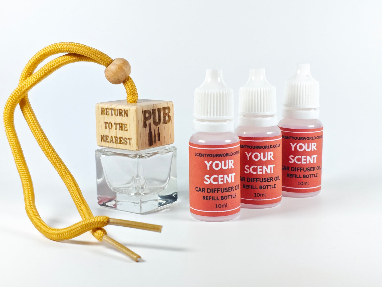 Fun refillable car diffuser - If lost, return to the nearest pub