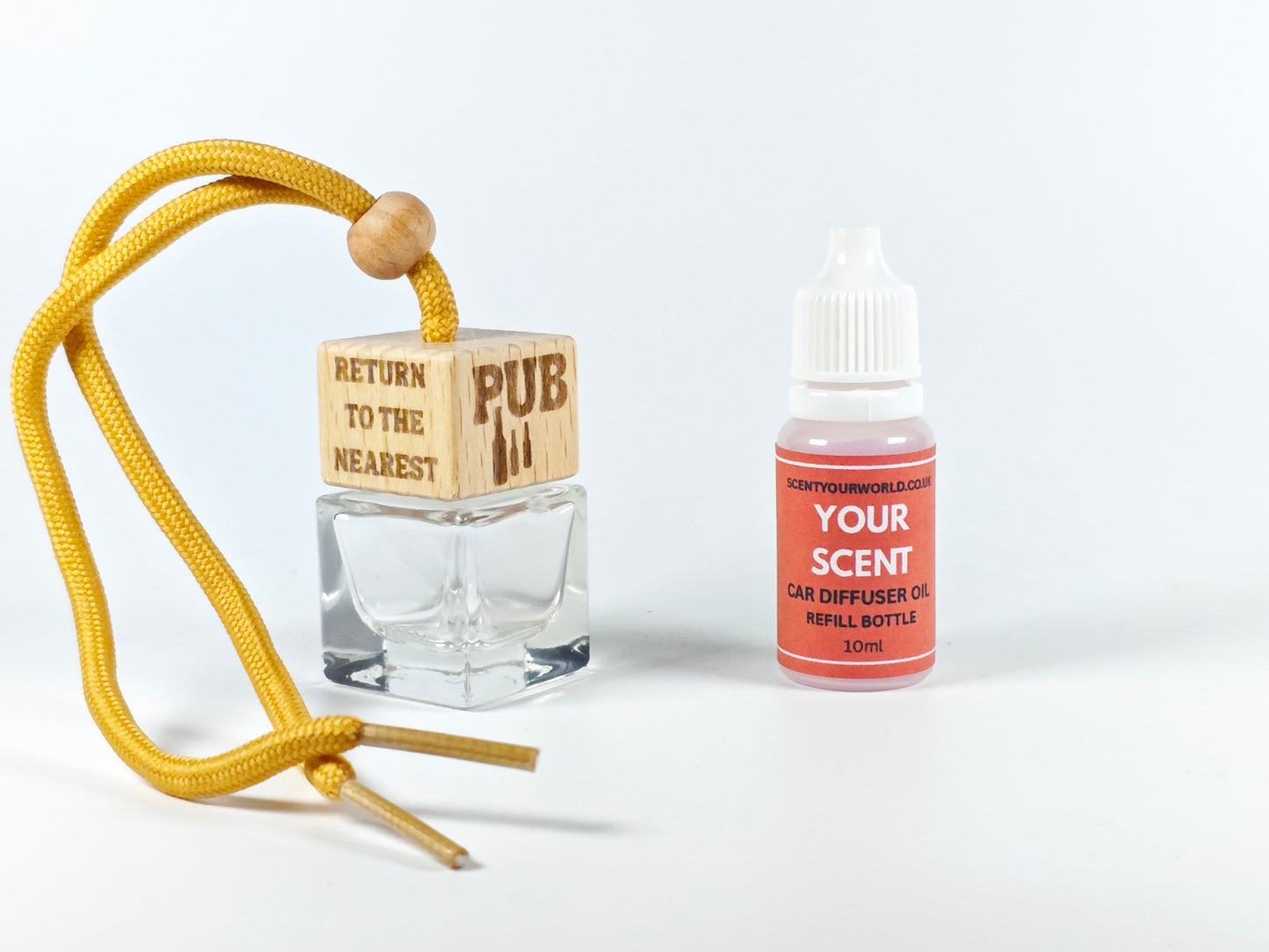 Fun refillable car diffuser - If lost, return to the nearest pub