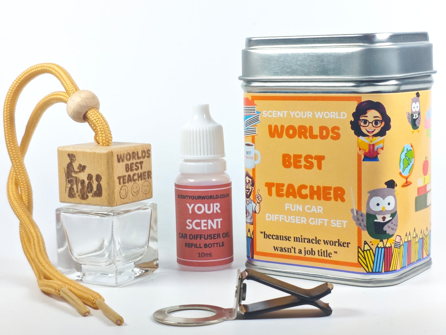 Fun car diffuser gift set - World's best teacher