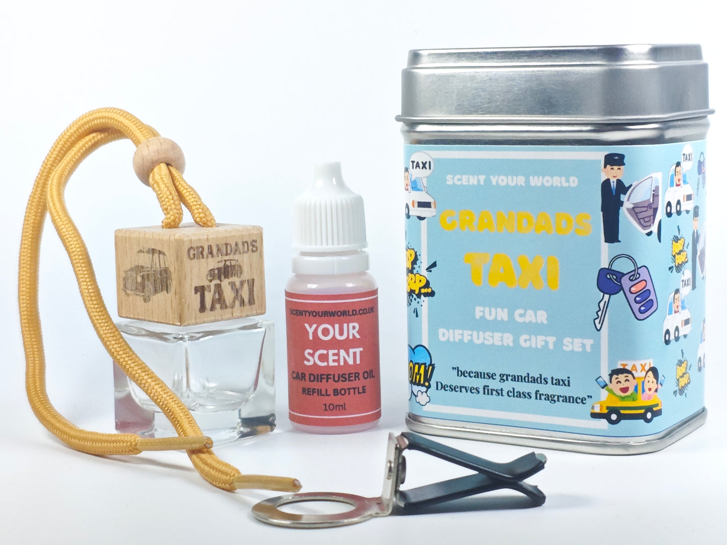 Fun car diffuser gift set - Grandad's taxi