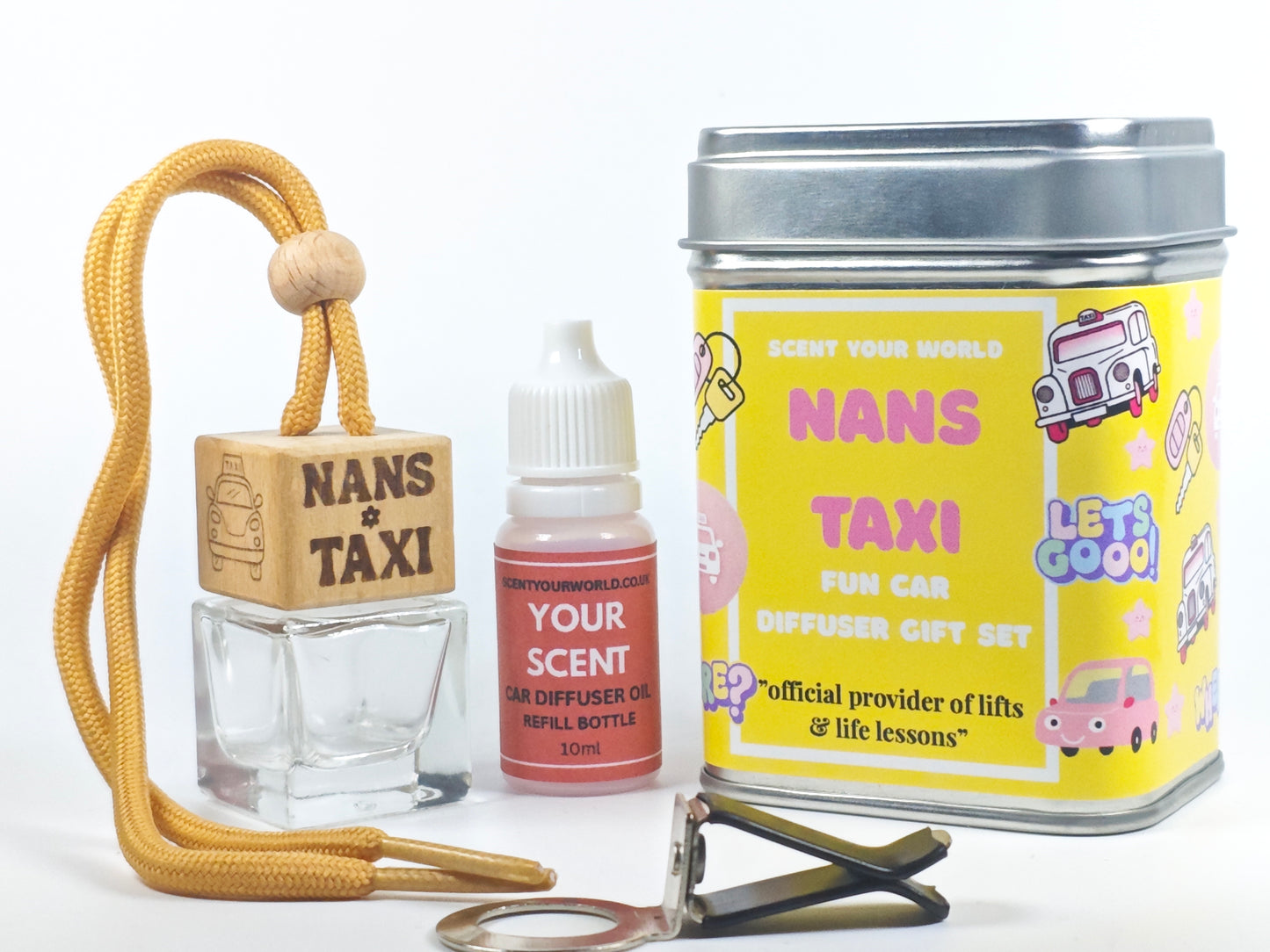 Fun car diffuser gift set - Nan's taxi