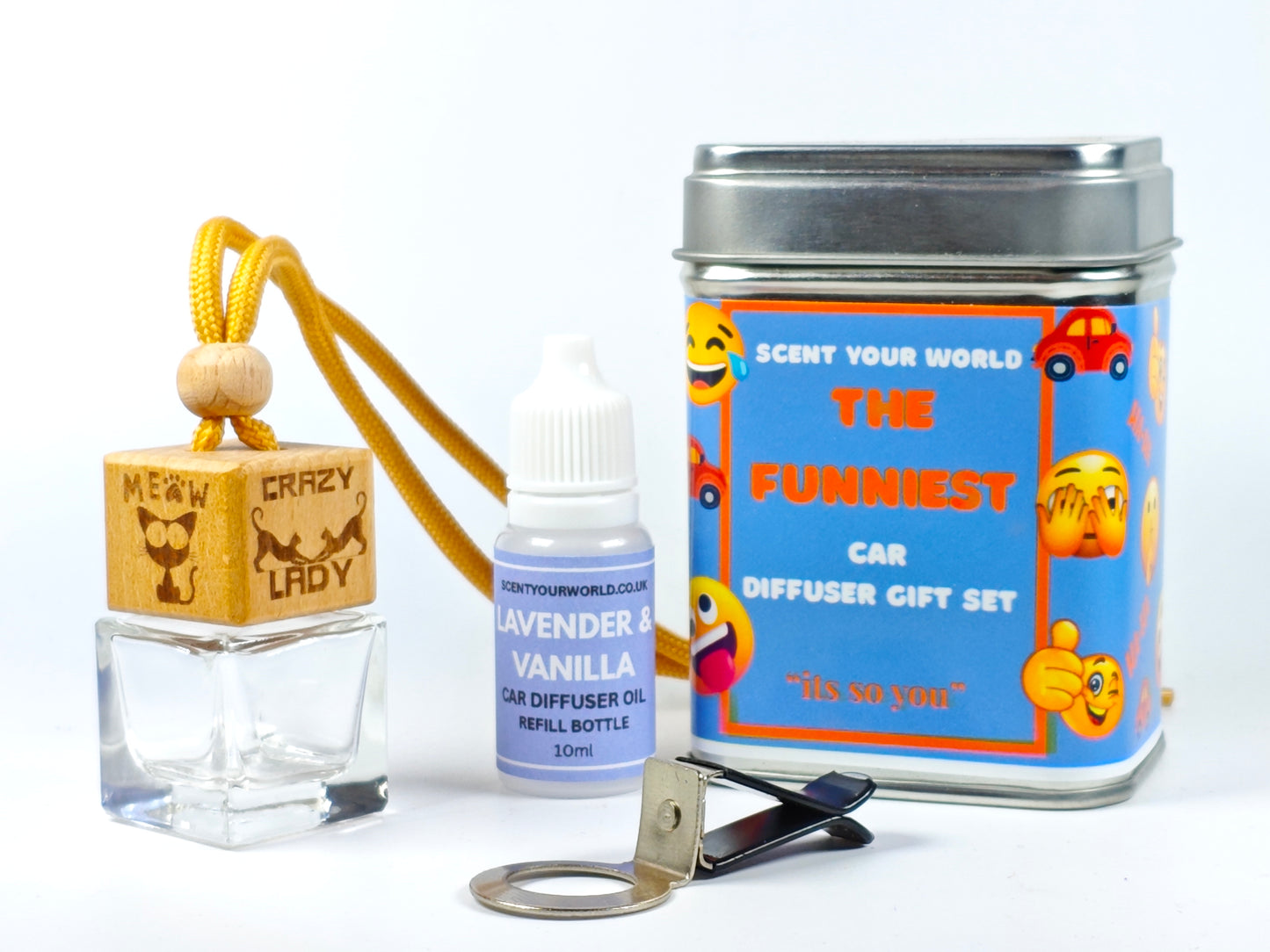 Fun refillable car diffuser - Crazy cat lady