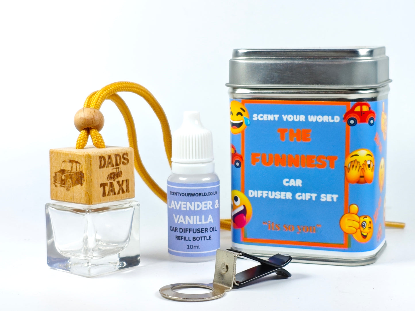 Fun refillable car diffuser - Dad's taxi