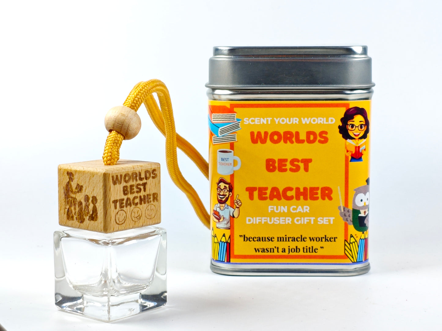 Fun refillable car diffuser - World's best teacher