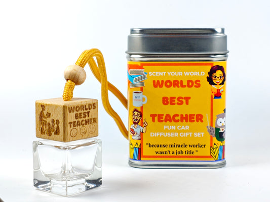Fun refillable car diffuser - World's best teacher