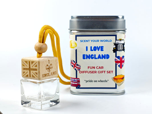 Fun refillable car diffuser - I love england