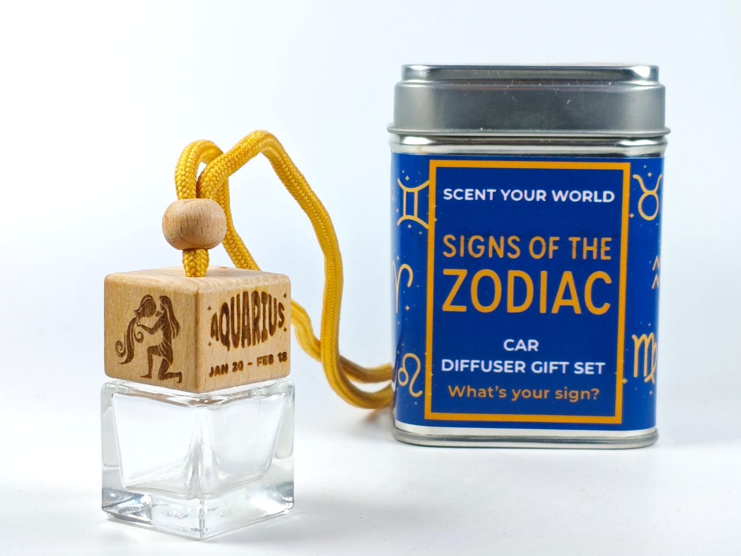 Aquarius - Zodiac - Refillable car diffuser
