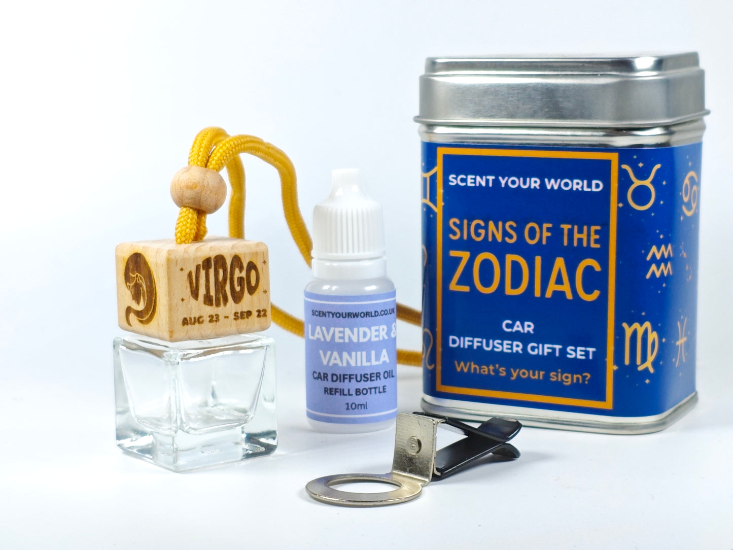 Virgo - Zodiac - Refillable car diffuser