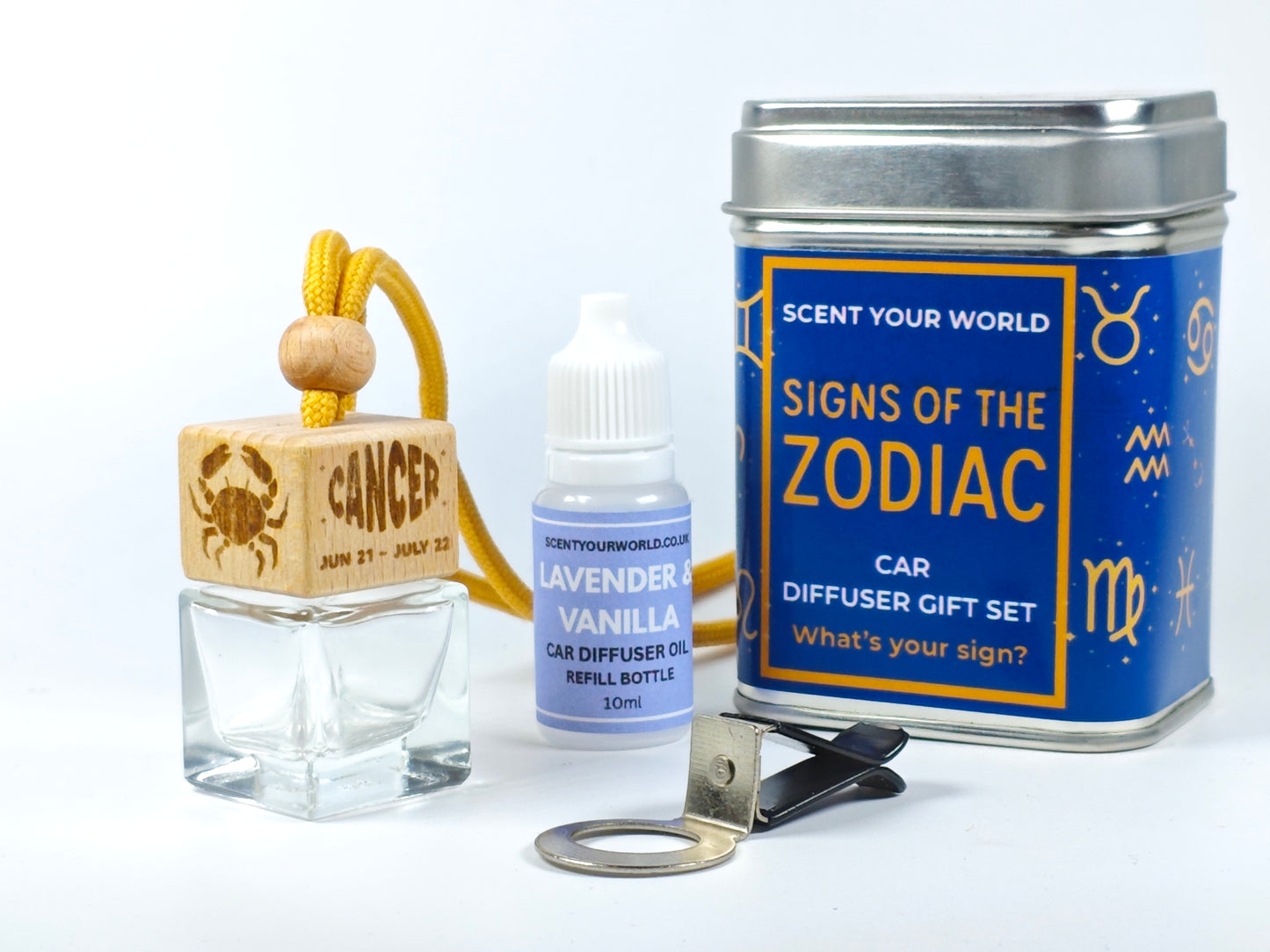 Cancer - Zodiac - Refillable car diffuser
