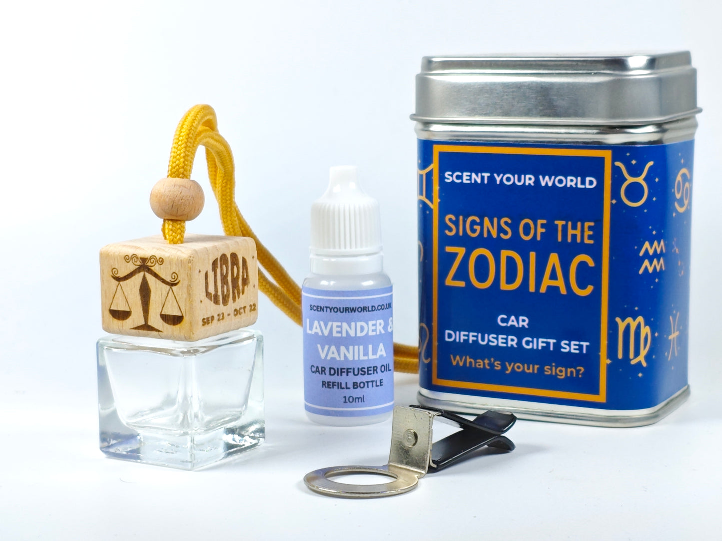 Libra - Zodiac - Refillable car diffuser