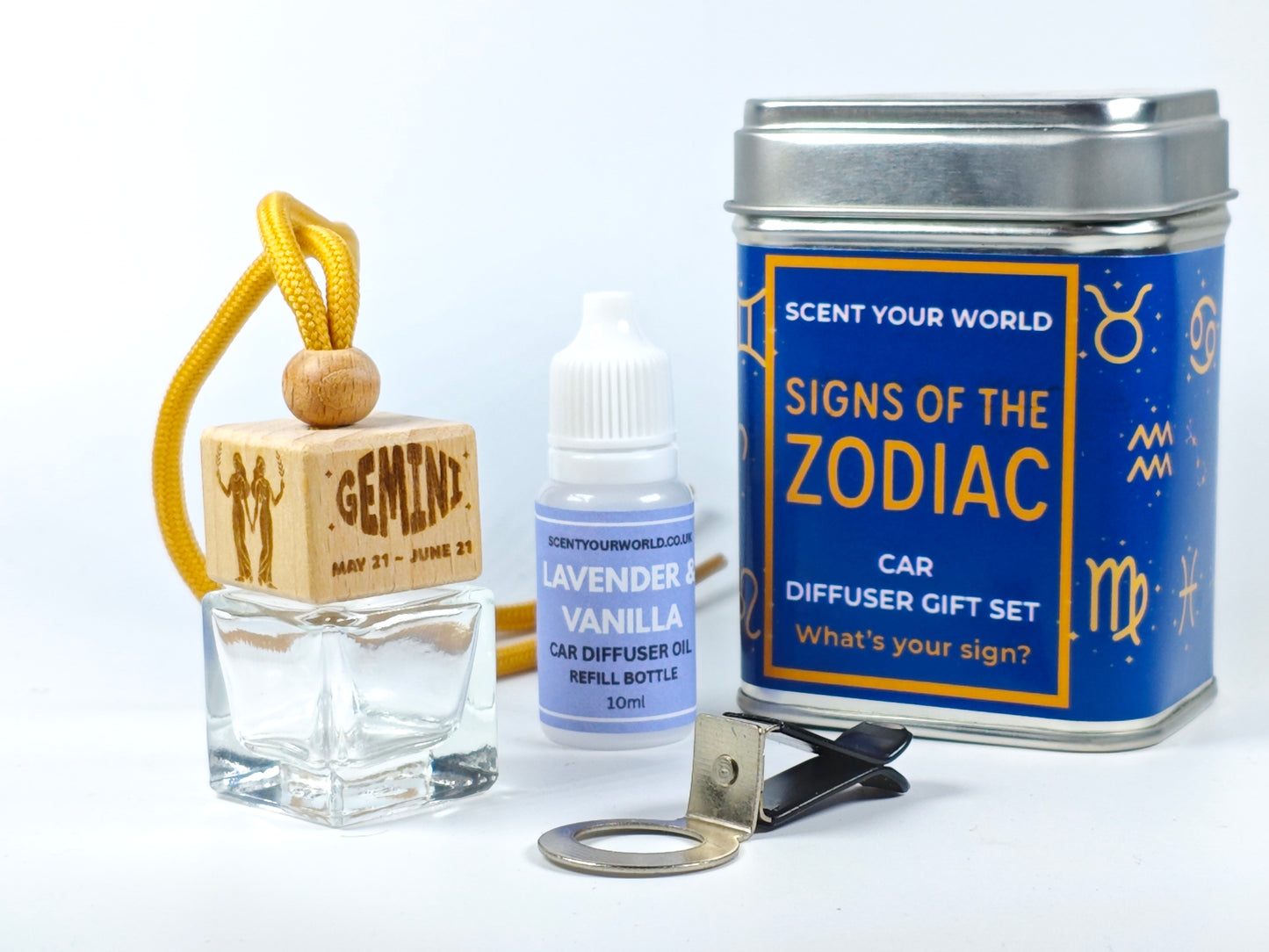 Gemini - Zodiac - Refillable car diffuser