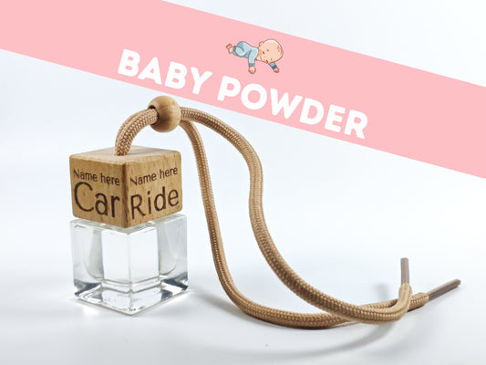 Personalised refillable car diffuser - Baby powder