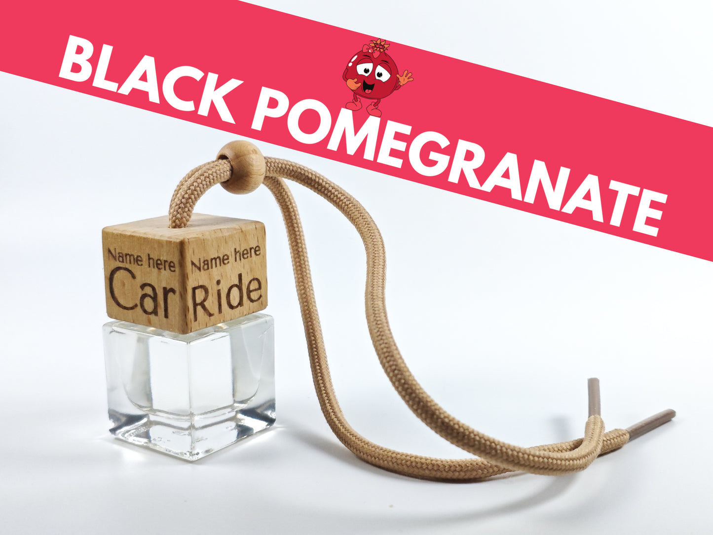 Personalised refillable car diffuser - Black pomegranate - Inspired scent