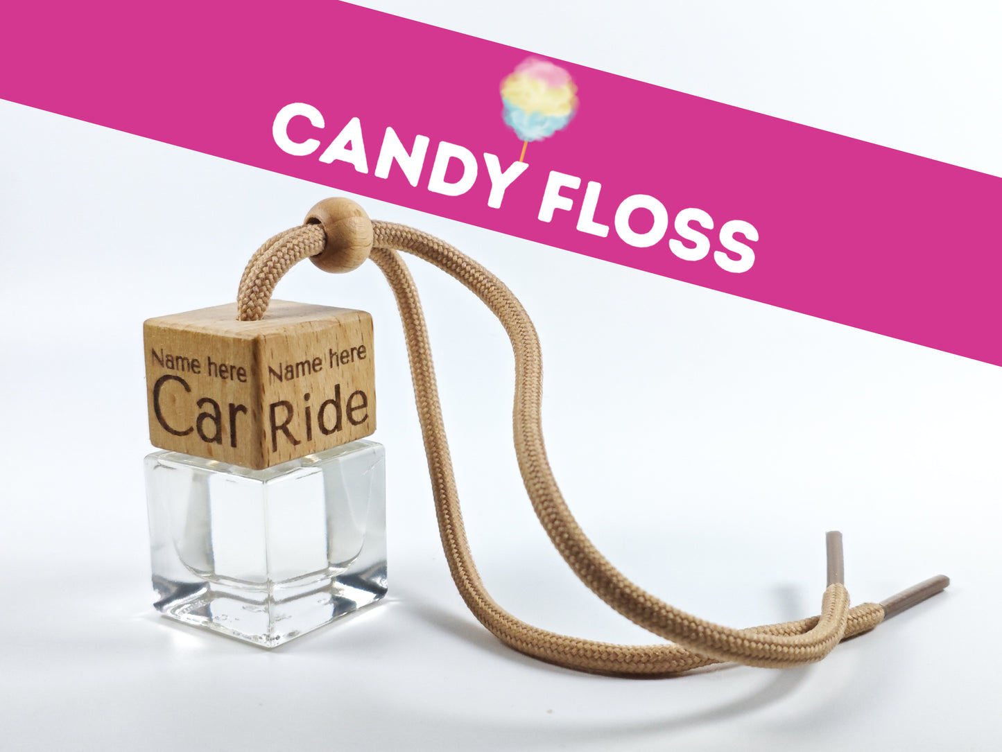 Personalised refillable car diffuser - Candy floss