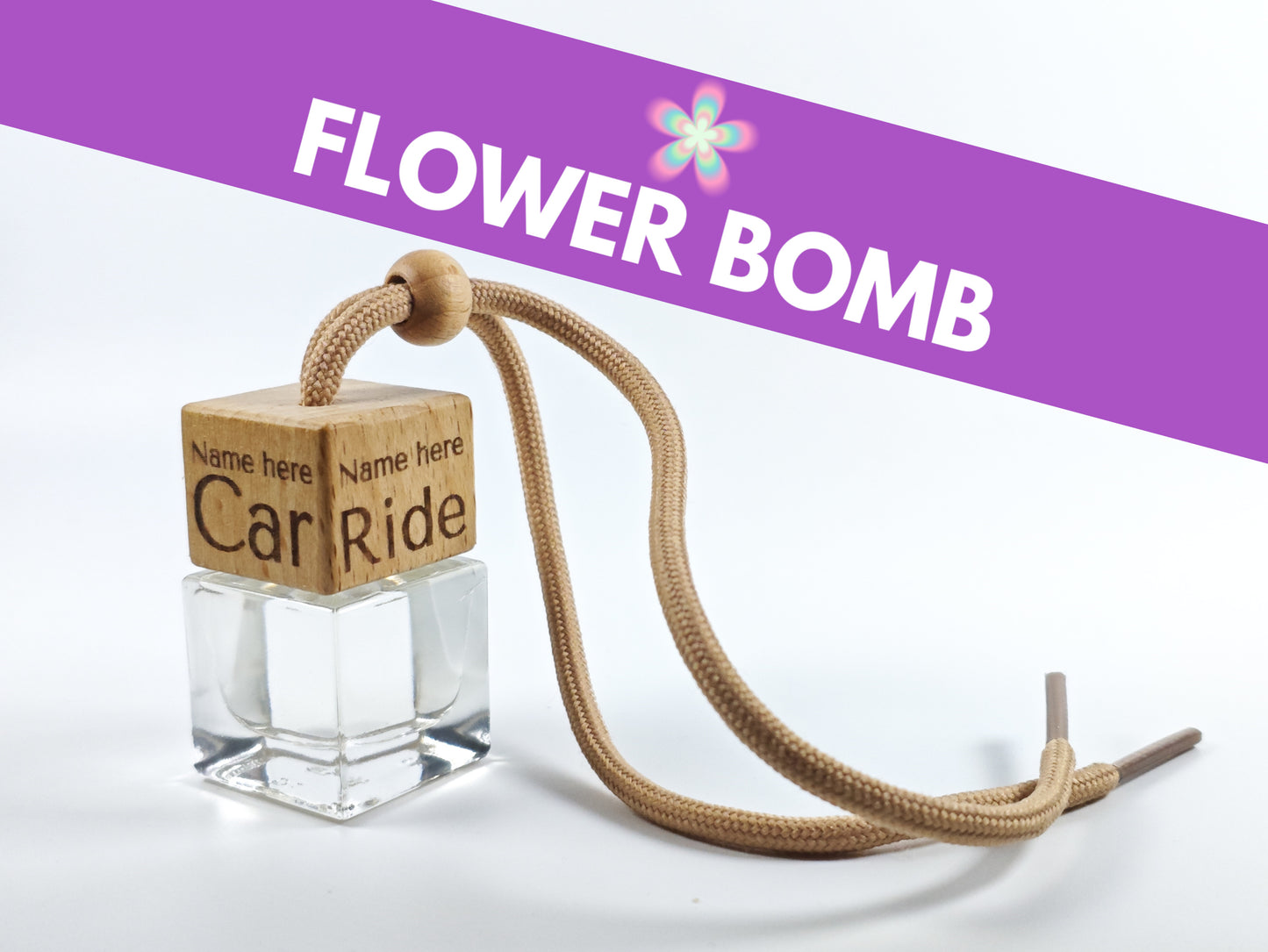 Personalised refillable car diffuser - Flower bomb - Inspired scent