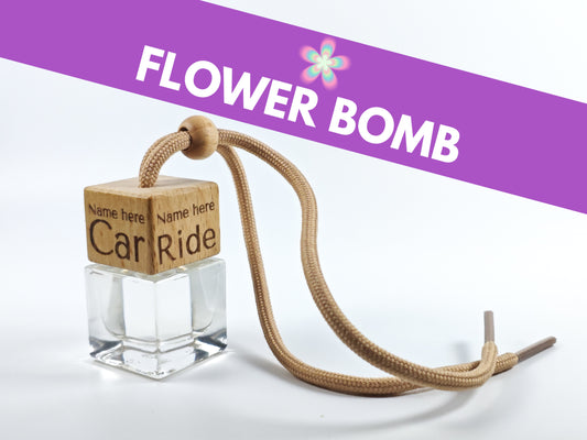 Personalised refillable car diffuser - Flower bomb - Inspired scent