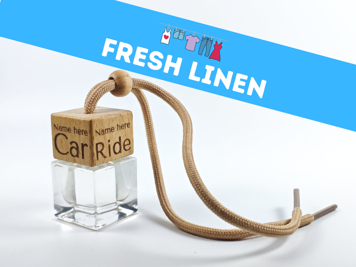 Personalised refillable car diffuser - Fresh linen